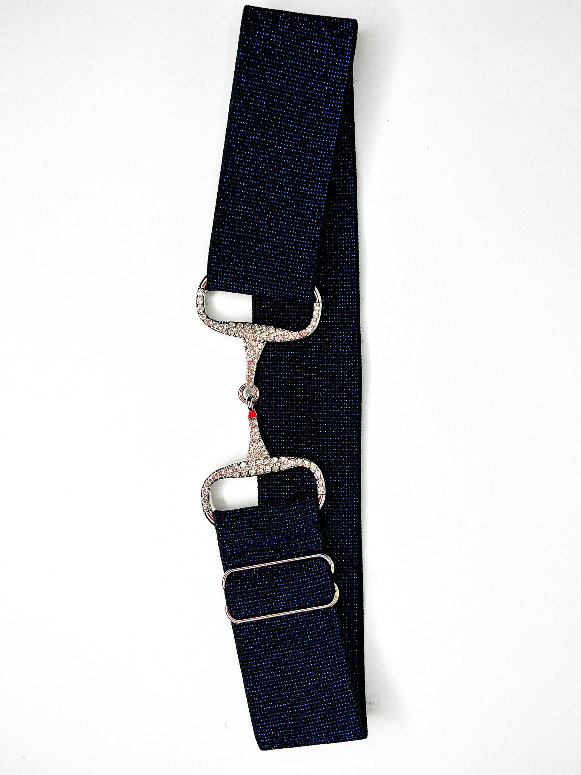 blue sparkly snaffle belt